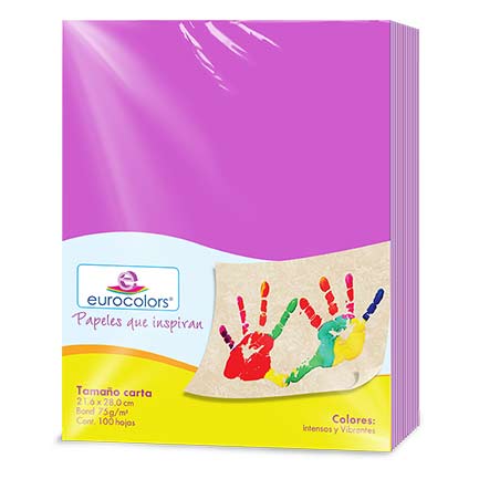 EOPPAPAK008 - PAPEL CORTADO EUROCOLORS CARTA PURPURA C/100