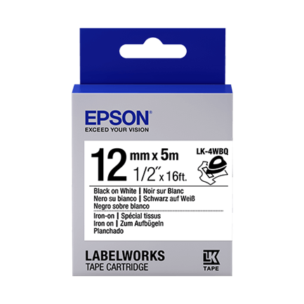 Cinta epson labelworks negro/blanco 12mm