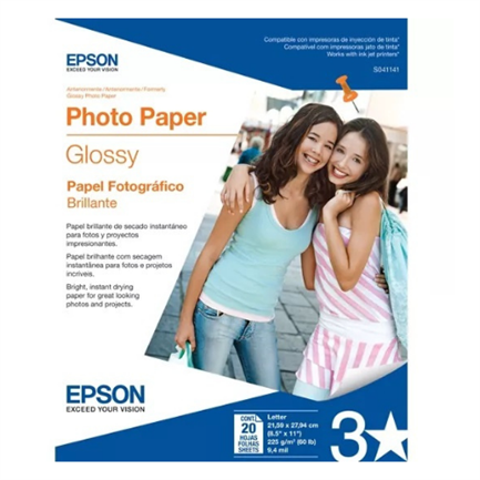 Papel epson 8.5"x11" carta fotografico dpi 720 c/20