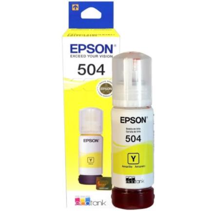 Tinta epson original t504 70ml ecotank l4150/l4160 color amarillo