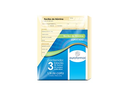 Recibo nomina euroformas 1/a cta 3 blocks