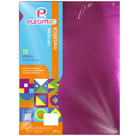 Cartulina Metalica Euromac Obispo 47.5 X 66 cms Bolsa c/10 hojas - Artículos Promocionales MAS RECIO