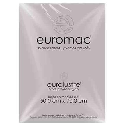 Papel lustre euromac 50x70" gris 25 hojas