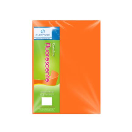 Cartulina euromac eurofluorescente 47.5x66cm color naranja paquete c/100h