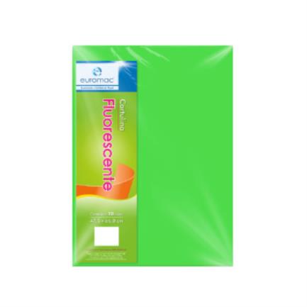 Cartulina euromac eurofluorescente 47.5x66cm color verde paquete c/100h