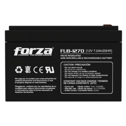Bater&iacute;a forza fub-1270 sellada de plomo-Ácido recargable 12v 7ah agm sin mantenimiento negro