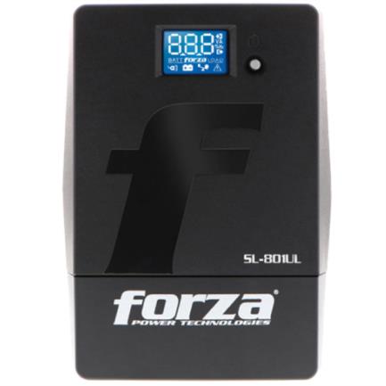 Ups forza sl-801ul interactivo inteligente 800va/480w 6 salidas lcd táctil torre 120v negro