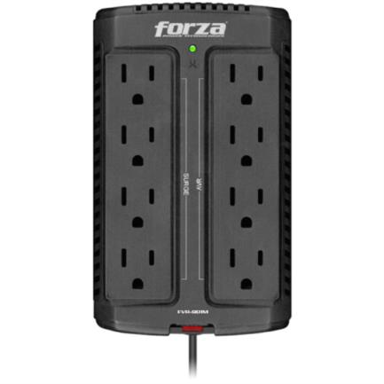 Regulador autom&aacute;tico de voltaje forza fvr-901m 900va/450w 8 salidas montaje pared 120v