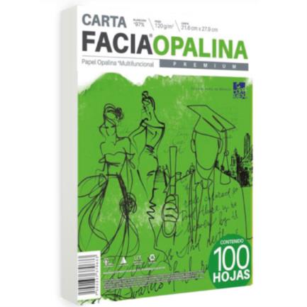 Papel Facia Opalina Carta Blanca C/100 120Grs