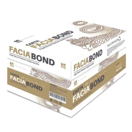 Papel cortado facia bond doble carta 75 gr 99% blancura caja c/2500 hojas (5 paq c/500 c/u)