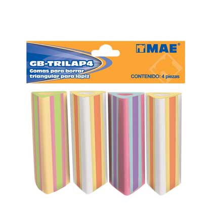 Goma mae triangular c/4 pzas