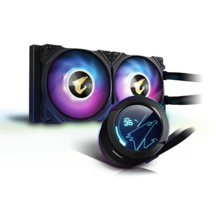 Enfriamiento liquido para cpu gigabyte aorus waterforce x 240mm rgb 2.0 display lcd compatible s 1200 1700 am4 am5 str4