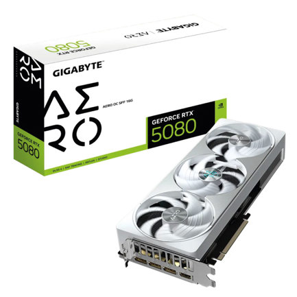 Tarjeta de video gigabyte aero sff geforce rtx5080 oc 16gb triple fan rgb lighting gddr7 256bit pcie 5.0 1xhdmi 3xdp