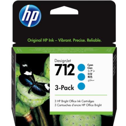 Tinta hp lf designjet 712 3 pack 29ml color cian