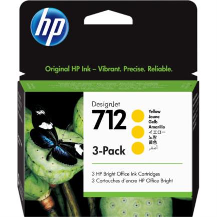 HPCTIFAB366 - Tinta HP LF DesignJet 712 3 Pack 29ml Color Amarillo