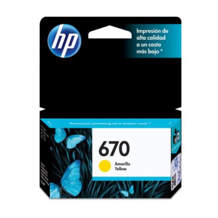 Tinta hp 670 amarillo