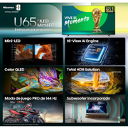 Televisor Hisense 55" U65QFM 4K Mini-LED Smart Fire TV - Vista 6