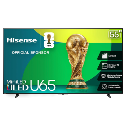 Televisor hisense 55" u65qfm 4k mini-led smart fire tv