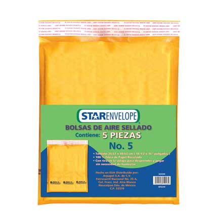 Sobre burbuja mapasa ministro 26.67 x 40.64 cms. paq c/5