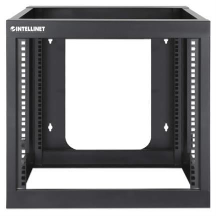Rack intellinet abierto 19" para montaje en pared 4 postes 9u ensamblado color negro