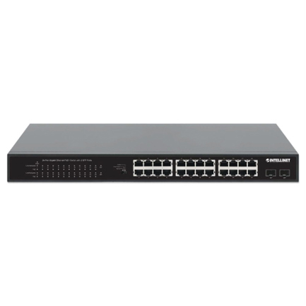 Poe switch intellinet gb 24 ptos 19" 30w pto 370w