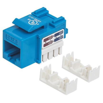 Jack intellinet cat 6 de impacto(keystone) color azul