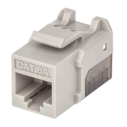 Jack intellinet keystone cat6a de impacto utp color gris