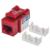 Jack Intellinet RJ45/Cat6 Keystone de Impacto UTP Color Rojo - Vista 2