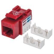 Jack Intellinet RJ45/Cat6 Keystone de Impacto UTP Color Rojo - Vista 4