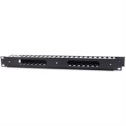 Organizador intellinet cables 19" 1u horizontal metalico color negro