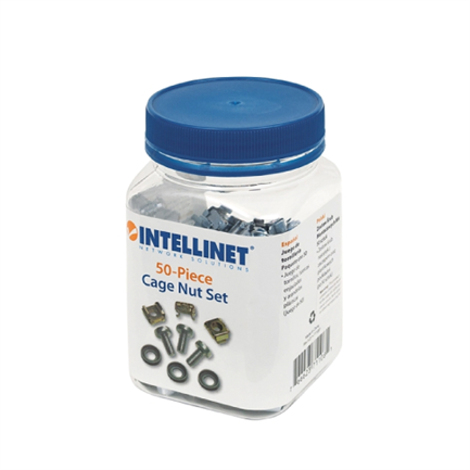 Tornillos intellinet m6 tuerca enjaulada bote c/50 juegos