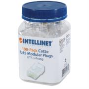 Plug Intellinet RJ45 Cat 5e UTP Sólido 15 Micras Bote C/100 Pzas 9