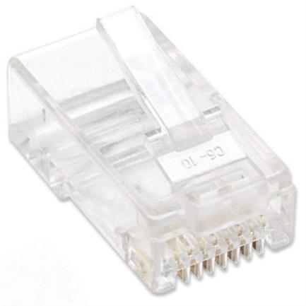 Plug intellinet rj45 cat 5e utp s&oacute;lido 15 micras bote c/100 pzas
