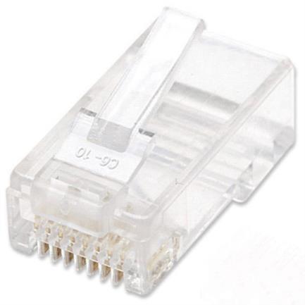 Plug intellinet rj45 cat 6 utp multifilar 15 micras bote c/100 pzas