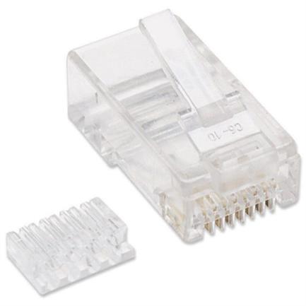 Plug intellinet rj45 cat 6 utp sólido bote c/100 pzas