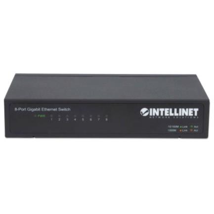 Switch intellinet escritorio ethernet gigabit 8 puertos color negro