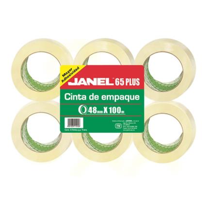Cinta janel empaque transp .048x100mts paq c/6