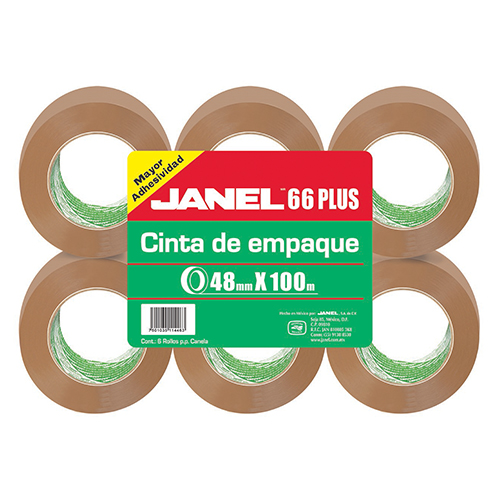 Cinta janel empaque canela .048x100mts paq c/6