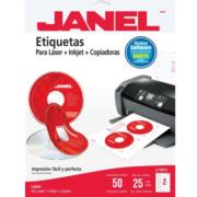 ETIQUETA BLANCA JANEL PARA CD/DVD 117MM 25HJS 50 ETIQ - Vista 2