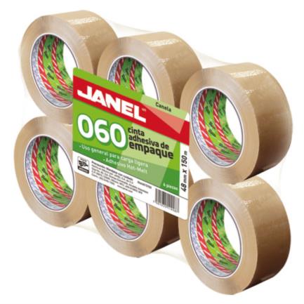 Cinta janel empaque canela .048x150mts paq c/6