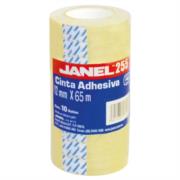 Cinta adhesiva janel económica 255 polipropileno 0.012x65m torre c/10 pzas