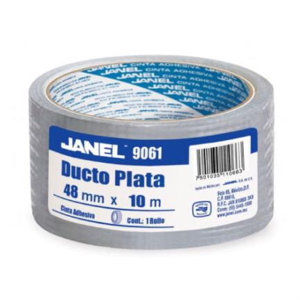Cinta adhesiva janel ducto 9061 plata 48mmx10m pza