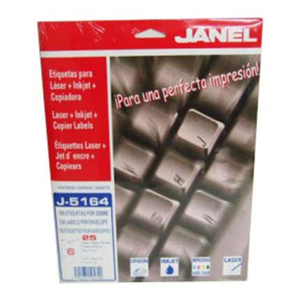JPPETIAB008 - ETIQUETA JANEL 108 CARTA LASER J5164 C/25HJS DE 6 ETIQ.