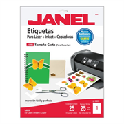 Etiquetas Adhesivas Janel Láser J-5165 216x279mm C/25 - Vista 3