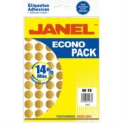 Etiquetas adhesivas janel econopack fluorescente redonda 00x19mm color oro sobre c/560