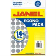Etiquetas Adhesivas Janel Econopack Fluorescente Redonda 00x19mm Color Plata Sobre C/560 - Vista 3