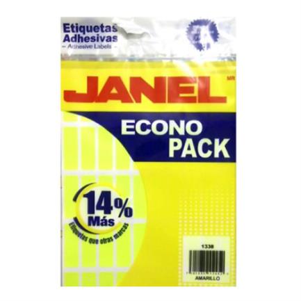 JPPETIAB060 - Etiquetas Adhesivas Janel Econopack Fluorescente 13x38mm Color Amarillo Sobre C/400