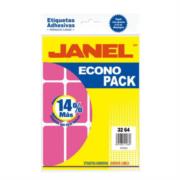 Etiquetas Adhesivas Janel Econopack Fluorescentes 32x64mm Color Rosa Sobre C/96 - Vista 3