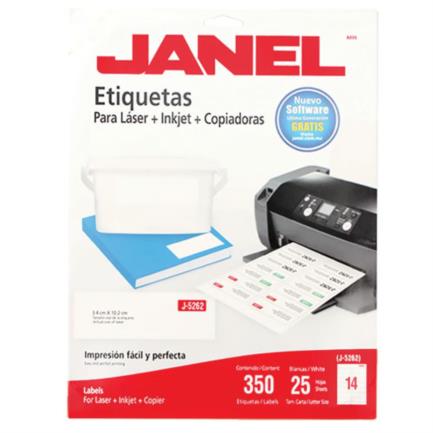 JPPETIAB064 - Etiquetas Adhesivas Janel Láser J-5262 34x102mm C/350