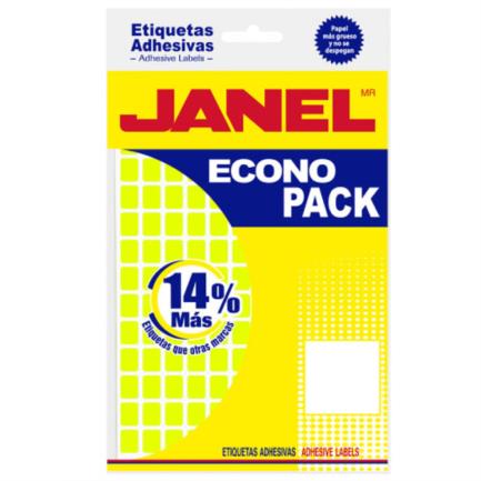 Etiquetas adhesivas janel econopack no 4 amarilla 8mm x 20mm c/1008 etiquetas por sobre